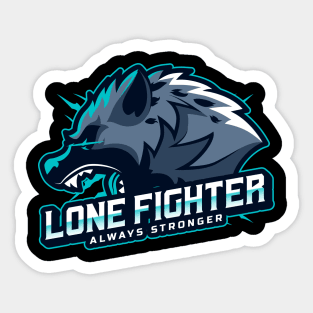 Lone fighter wolf Sticker